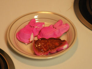 Peeps after frying